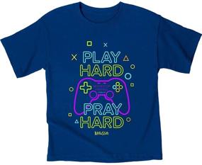 img 3 attached to 🎮 Kerusso Kids T-Shirt - Play Hard Gamer - Royal: Perfect for Gaming Enthusiast Kids!