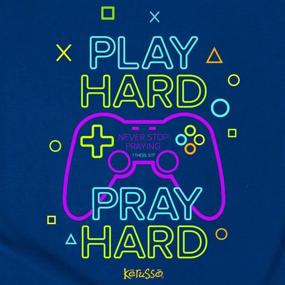 img 2 attached to 🎮 Kerusso Kids T-Shirt - Play Hard Gamer - Royal: Perfect for Gaming Enthusiast Kids!