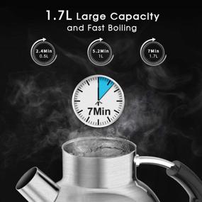 img 2 attached to 🔌 ASCOT Electric Kettle: Stainless Steel, 1.7 Liter, BPA-Free, Fast Hot Water Boiler