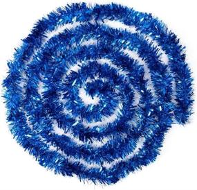 img 3 attached to 🎄 Slideep 18ft Blue Christmas Tinsel Garland - Sparkly Soft Tinsel for Wedding, Birthday, and Christmas Tree Decorations - 3.5" Wide