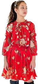 img 3 attached to 🌸 Stylish and Chic: Smukke's Floral Off The Shoulder Long Sleeves Dress and Rompers for Big Girls (Ages 7-16)