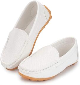 img 2 attached to Meckior Toddler Moccasin Wedding Synthetic Girls' Shoes for Athletic