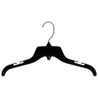 👕 mainetti 485 black plastic hangers: rotating metal hook, notches for straps, pack of 10 – perfect for shirts, tops & dresses (15 inch) логотип