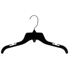 img 3 attached to 👕 Mainetti 485 Black Plastic Hangers: Rotating Metal Hook, Notches for Straps, Pack of 10 – Perfect for Shirts, Tops & Dresses (15 Inch)