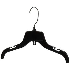 img 2 attached to 👕 Mainetti 485 Black Plastic Hangers: Rotating Metal Hook, Notches for Straps, Pack of 10 – Perfect for Shirts, Tops & Dresses (15 Inch)