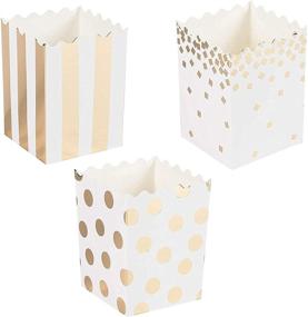 img 4 attached to 🍿 60-Pack Mini Popcorn Boxes - 16oz Small Paper Popcorn and Candy Favor Boxes, Gold Foil Polka Dots, Stripes, Confetti Designs, Ideal for Baby Shower, Wedding, Birthday Party Supplies, Size: 3 x 4 x 2.8 Inches
