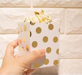 img 2 attached to 🍿 60-Pack Mini Popcorn Boxes - 16oz Small Paper Popcorn and Candy Favor Boxes, Gold Foil Polka Dots, Stripes, Confetti Designs, Ideal for Baby Shower, Wedding, Birthday Party Supplies, Size: 3 x 4 x 2.8 Inches