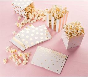 img 3 attached to 🍿 60-Pack Mini Popcorn Boxes - 16oz Small Paper Popcorn and Candy Favor Boxes, Gold Foil Polka Dots, Stripes, Confetti Designs, Ideal for Baby Shower, Wedding, Birthday Party Supplies, Size: 3 x 4 x 2.8 Inches