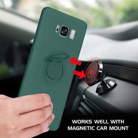 img 3 attached to 📱 DOMAVER Samsung Galaxy S8 Case: 360° Ring Holder Kickstand, Car Mount Compatible, Midnight Green, Silicone Soft Rubber, Microfiber Lining, Cushion Protective Cover for Samsung S8 5.8