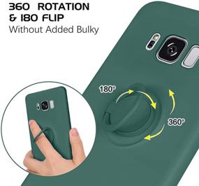 img 2 attached to 📱 DOMAVER Samsung Galaxy S8 Case: 360° Ring Holder Kickstand, Car Mount Compatible, Midnight Green, Silicone Soft Rubber, Microfiber Lining, Cushion Protective Cover for Samsung S8 5.8