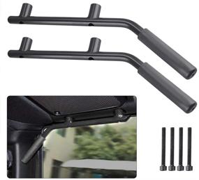 img 3 attached to 🚙 Black Anxingo Grab Handles for Jeep Wrangler JK Unlimited Sport Sahara Freedom Rubicon 2 & 4 Door 2007-2017, Front & Rear