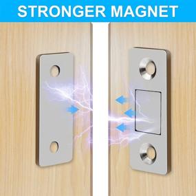 img 1 attached to 🚪 4 Pack Ultra Thin Stainless Steel Magnetic Door Catch for Kitchen Closet Drawer - Adhesive Cabinet Magnets, Magnetic Cabinet Latch for Cabinets