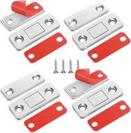 🚪 4 pack ultra thin stainless steel magnetic door catch for kitchen closet drawer - adhesive cabinet magnets, magnetic cabinet latch for cabinets logo