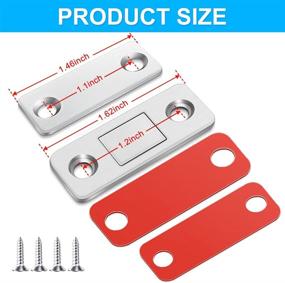 img 3 attached to 🚪 4 Pack Ultra Thin Stainless Steel Magnetic Door Catch for Kitchen Closet Drawer - Adhesive Cabinet Magnets, Magnetic Cabinet Latch for Cabinets