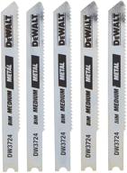 dewalt u-shank jigsaw blades, 3-inch, 18-tpi, 5-pack - ideal for medium metal cutting (dw37245) logo