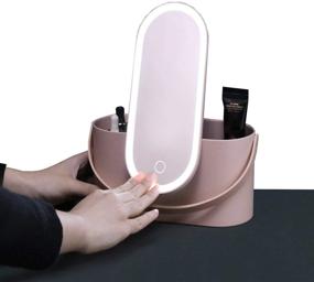 img 3 attached to ✨ Portable LED Lighted Makeup Organizer Box with Mirror - Professional Cosmetic Case Bag for Travel - Easy Carrying
