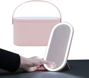 img 4 attached to ✨ Portable LED Lighted Makeup Organizer Box with Mirror - Professional Cosmetic Case Bag for Travel - Easy Carrying