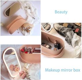img 1 attached to ✨ Portable LED Lighted Makeup Organizer Box with Mirror - Professional Cosmetic Case Bag for Travel - Easy Carrying