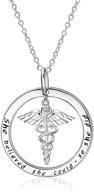 🏥 nurse gifts for women - winnicaca sterling silver nurse themed necklace with caduceus and stethoscope pendant, ideal for doctor graduation and medical students - women, girls logo