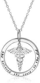 img 4 attached to 🏥 Nurse Gifts for Women - WINNICACA Sterling Silver Nurse Themed Necklace with Caduceus and Stethoscope Pendant, ideal for Doctor Graduation and Medical Students - Women, Girls