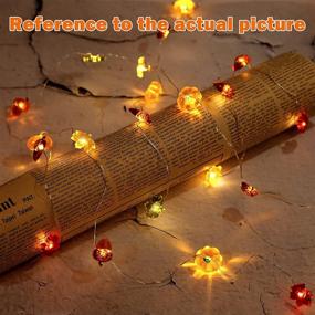 img 1 attached to 🍁 10ft 30 LED Thanksgiving Lights, Pumpkin Maples Acorns Fairy String Lights, Fall Garland with Lights for Autumn Fall Party Decorations Indoor Outdoor