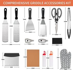 img 2 attached to Griddle Accessories Kit for Blackstone/Camp Chef - 19-Piece Set with Spatula, Scraper, Egg Ring, Bottle, Tongs - Ideal for Outdoor Grilling on Flat Top Grills