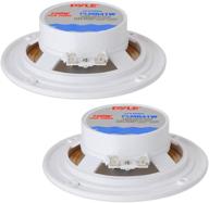 plmr41w 4 inch dual marine speakers: waterproof outdoor audio stereo sound system with polypropylene cone, cloth surround, and low profile design (white) - 1 pair logo