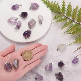 img 1 attached to LiQunSweet Natural Amethyst Crystal Nuggets - 24 Pcs Gemstone Pendants with Stainless Steel Bails for Tumbling, Cabbing, and Crystal Healing - 15~35mm Size