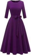 vintage swing cocktail dress for women - 👗 tea party prom dress with 3/4 sleeves and scoop neck logo