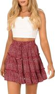 🌸 stylish uaneo womens summer floral print mini skirt: high waist, ruffled pleats and elastic fit logo