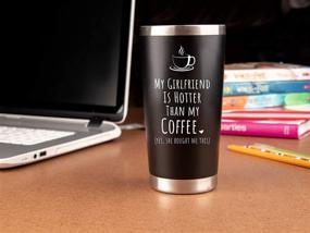 img 2 attached to 🎁 Girlfriend's Gift to Boyfriend: 20oz Insulated Stainless Steel Travel Coffee Tumbler/Mug - Funny Anniversary Present, Cute Birthday Idea