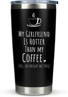 🎁 girlfriend's gift to boyfriend: 20oz insulated stainless steel travel coffee tumbler/mug - funny anniversary present, cute birthday idea logo