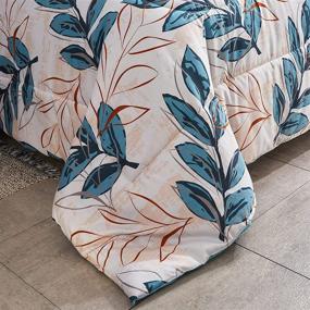 img 2 attached to 🌿 FlySheep Botanical Bed in a Bag Twin for Kids, Blue-Green Leaves on White 6-Piece Comforter Set with Sheets (1 Comforter, 1 Flat Sheet, 1 Fitted Sheet, 2 Pillow Shams, 1 Pillowcase)