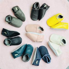 img 3 attached to 👶 SAYOYO Cowhide Toddler Boys' Slippers with Skid-Resistant Prewalker Soles