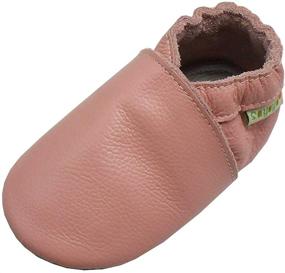 img 4 attached to 👶 SAYOYO Cowhide Toddler Boys' Slippers with Skid-Resistant Prewalker Soles