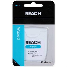 img 2 attached to 🦷 12-Pack REACH Unflavored Dental Floss, 55 yds, with Waxed Coating