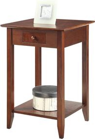 img 1 attached to ☕ Espresso End Table with Drawer and Shelf - Convenience Concepts American Heritage