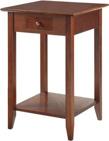 img 3 attached to ☕ Espresso End Table with Drawer and Shelf - Convenience Concepts American Heritage