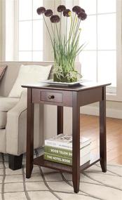 img 2 attached to ☕ Espresso End Table with Drawer and Shelf - Convenience Concepts American Heritage