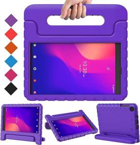 img 4 attached to BMOUO Kids Case for Alcatel Joy Tab 2 8.0 inch 2020, Alcatel Joy Tab 2 Case, Shockproof Kids Convertible Handle Stand Case for Metroby t-Mobile Alcatel Joy Tab 2 Tablet Model: 9032Z - Purple, Enhanced SEO