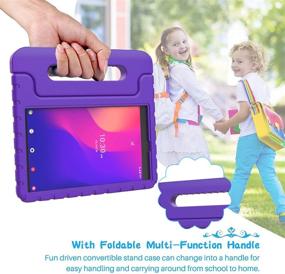 img 1 attached to BMOUO Kids Case for Alcatel Joy Tab 2 8.0 inch 2020, Alcatel Joy Tab 2 Case, Shockproof Kids Convertible Handle Stand Case for Metroby t-Mobile Alcatel Joy Tab 2 Tablet Model: 9032Z - Purple, Enhanced SEO