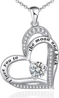 💖 925 sterling silver heart necklace for women: i love you to the moon and back – ideal gift for girls logo