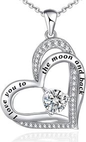 img 4 attached to 💖 925 Sterling Silver Heart Necklace for Women: I Love You to The Moon and Back – Ideal Gift for Girls