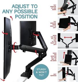 img 1 attached to 🖥️ Dual Monitor Stand - Adjustable Dual Monitor Arm Mount for 32 inch Monitors - VESA Mount, Desktop Montaje - Ideal Monitor Arms & Stands for Dual Display