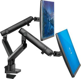 img 4 attached to 🖥️ Dual Monitor Stand - Adjustable Dual Monitor Arm Mount for 32 inch Monitors - VESA Mount, Desktop Montaje - Ideal Monitor Arms & Stands for Dual Display