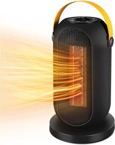 img 4 attached to GOFOIT Space Heater: Portable Electric Heater with PTC Fast Heating, Tip Over & Overheat Protection - Safe & Quiet for Office, Bedroom & Indoor Use - 1200W/600W Power