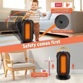 img 2 attached to GOFOIT Space Heater: Portable Electric Heater with PTC Fast Heating, Tip Over & Overheat Protection - Safe & Quiet for Office, Bedroom & Indoor Use - 1200W/600W Power