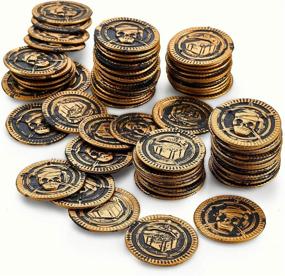 img 4 attached to Kicko Pirate Coins - 72 Pack of Plastic Pirate Doubloons - Treasure Chest Fillers for Kids, Toys Games, Party Favors, Bag Stuffers, Fun Toy, Prize, Pinata Filler