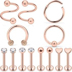 img 3 attached to Lcolyoli Earring Surgical Cartilage Piercing Women's Jewelry