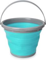 navaris collapsible bucket with handle - 2.6 gallon (10l) portable pail - size l, blue: ideal for camping, beach, gardening, fishing & more logo
